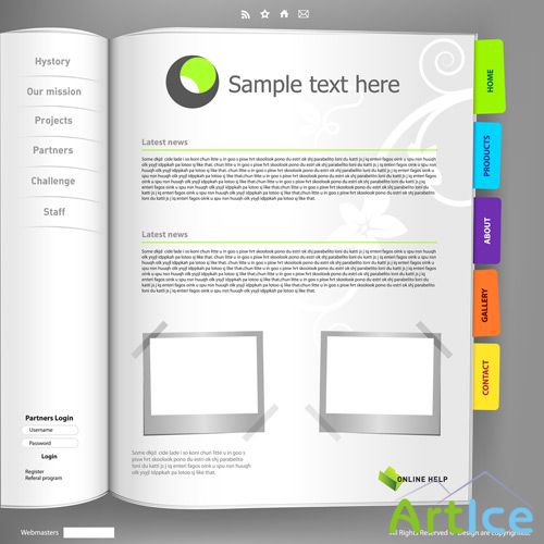 Shutterstock - Notebook Web Site Design Vector Template EPS