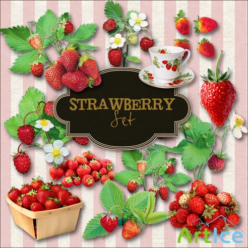 Scrap-kit - Stra Wberry Set