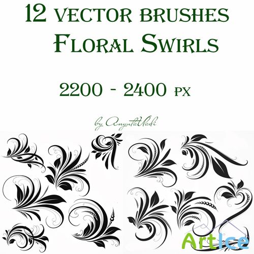 vector brushes Floral Swirls