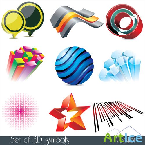 Shutterstock - 3D Symbols-2 EPS