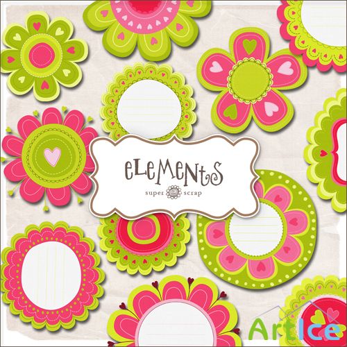 Scrap-kit - Pretty Flowers Elements