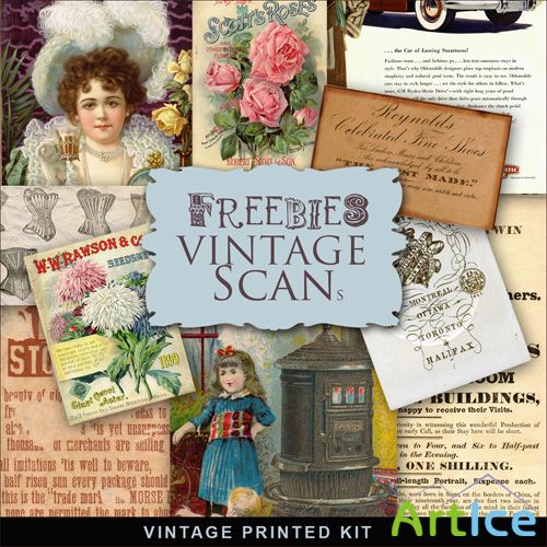 Scrap-kit - Vintage Printed Set