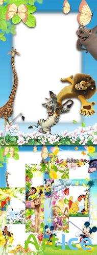 Children's frames with animated characters