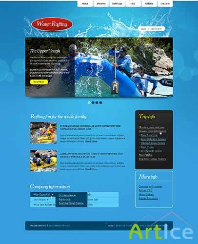 Free Rafting River Website Template