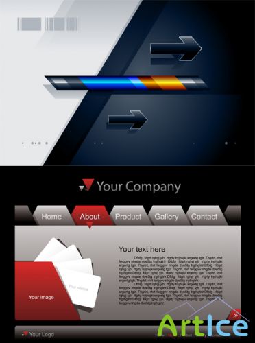 Shutterstock - Folder Shaped Website Template & Abstract Background EPS