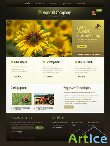 Free Agricult Company Website Template