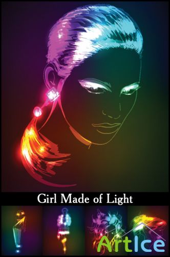 Girl Made of Light - Stock Vectors