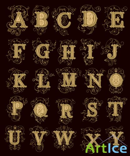 Shutterstock - Vintage Alphabet EPS