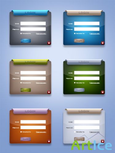 Login Boxes PSD