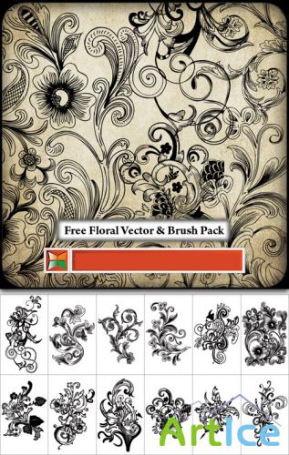 Floral Vector Brush Pack