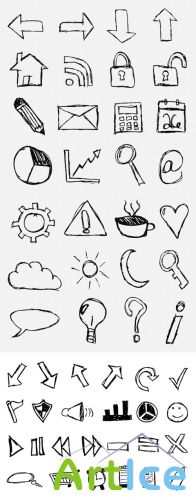 MediaLoot Hand-Drawn Sketch Icon Set - Part I - Part II