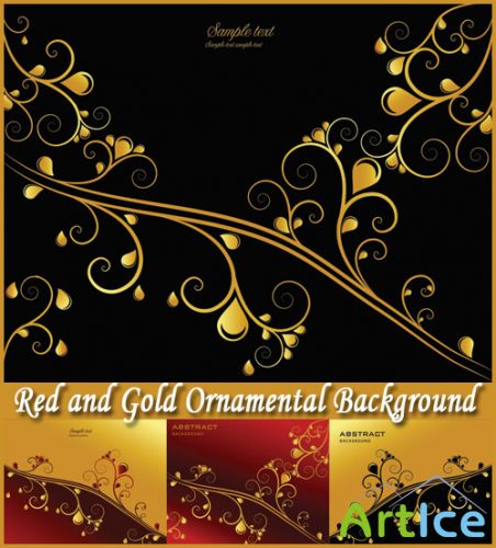 Red and Gold Ornamental Background - Stock Vectors