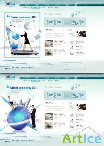 Business PSD Web Template - Global community DG