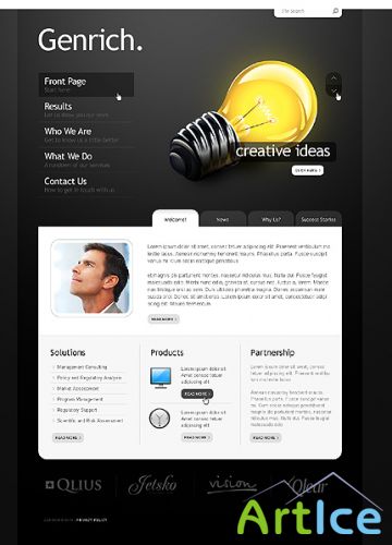 Light Bulb JS Animated Full Free Website Template