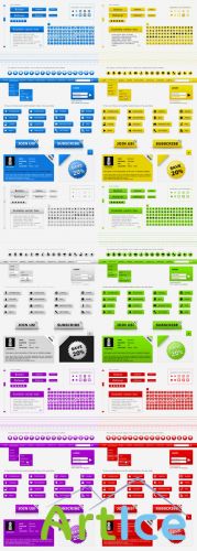 Collection Web kit interface layout PSD pack