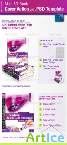 Multi 3D-Book Cover Action with .PSD-Template - GraphicRiver