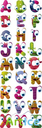 Shutterstock - Monster Alphabet 3xEPS