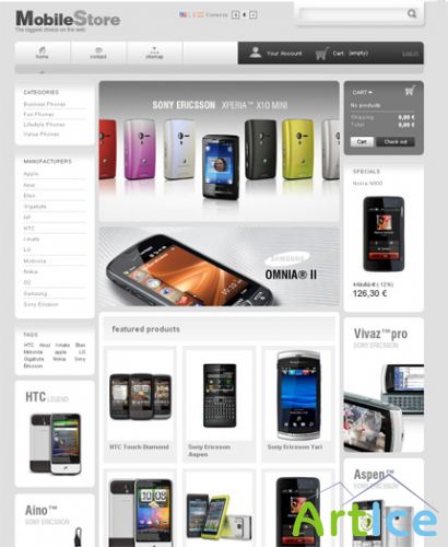 Prestashop Template (MobileStore)