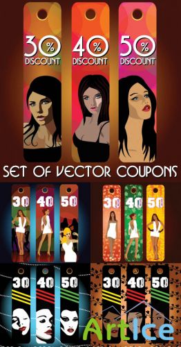 Set of Fashion Coupons - Stock Vectors