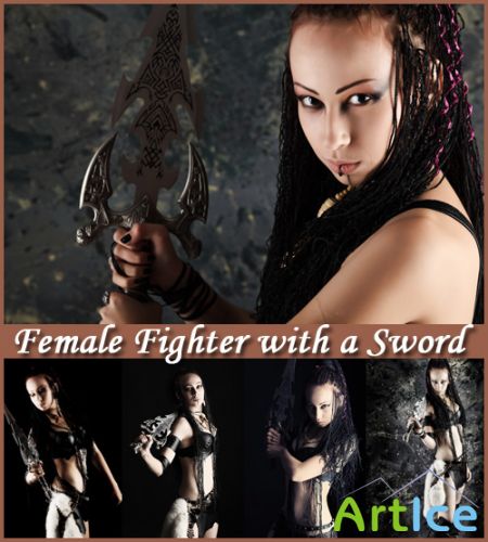 Female Fighter with a Sword - Stock Photos