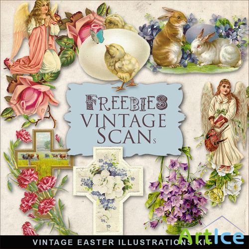 Scrap-kit - Vintage Easter Illustrations #2