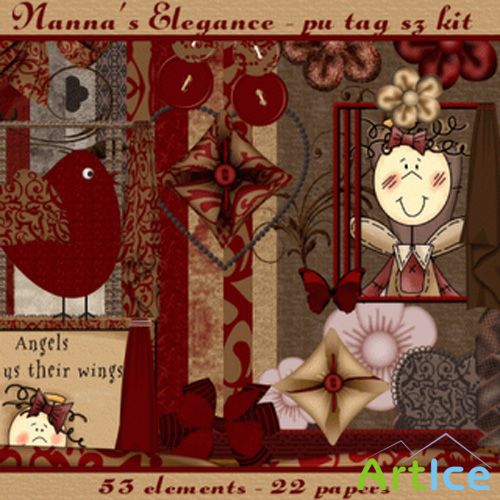 Scrap-set - Nannas Elegance