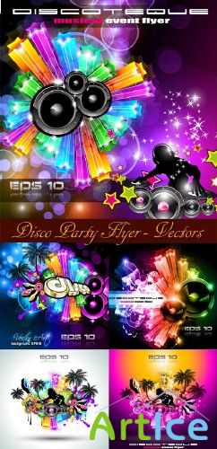 Disco Party Flyer - Stock Vectors |   