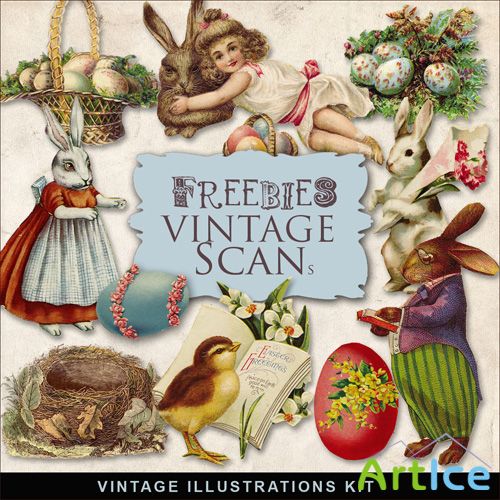 Scrap-kit - Vintage Easter Illustrations #4