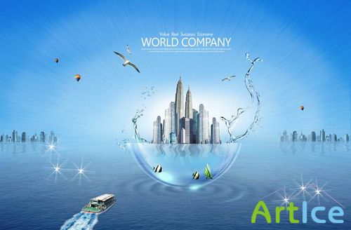 Creative Future Sea World PSD layered material