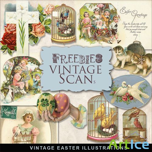 Scrap-kit - Vintage Easter Illustrations #11