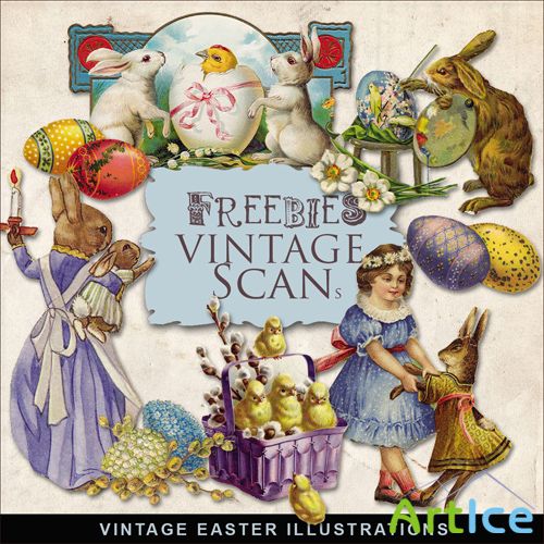 Scrap-kit - Vintage Easter Illustrations #12