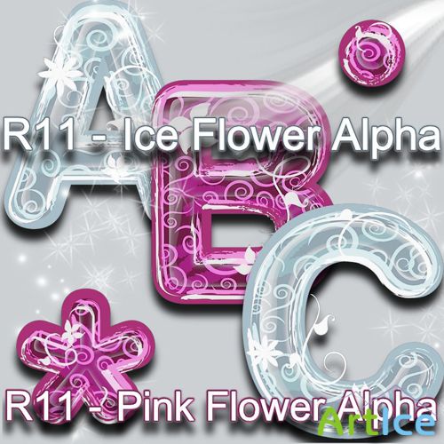 Scrap-kit - Pink Flower and Ice Alpha