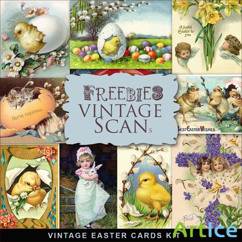 Scrap-kit - Vintage Easter Cards #4