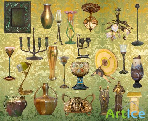 PSD Clipart - Art Nouveau Decor