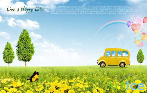 Source - The yellow bus on flowering meadow