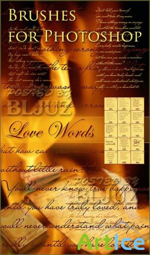   Photoshop -   | Photoshop Brushes - Love Words