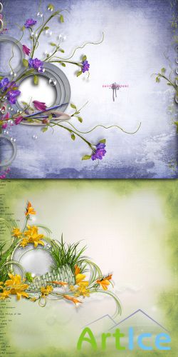 PNG Frames - Blue & Green Spring