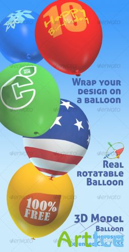 3D object - Balloon mock-up - GraphicRiver