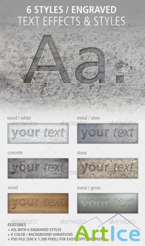 6 Text Effects and Styles: Engraved - GraphicRiver