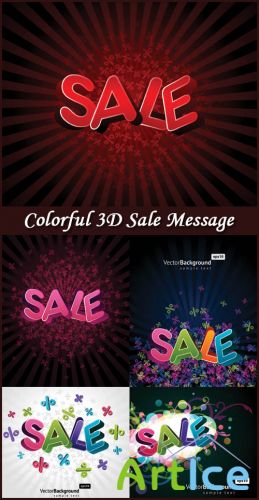 Colorful 3D Sale Message - Stock Vectors