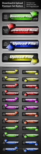 Download and Upload Premium Button Set - GraphicRiver