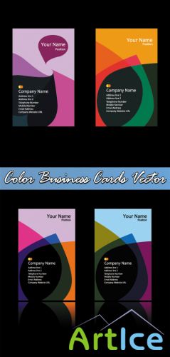 Color Business Cards Vector