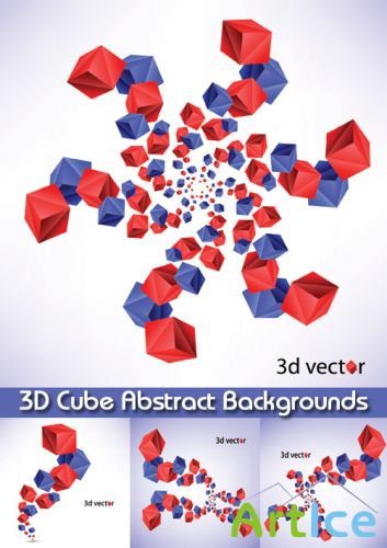 3D Cube Abstract Backgrounds - Stock Vectors