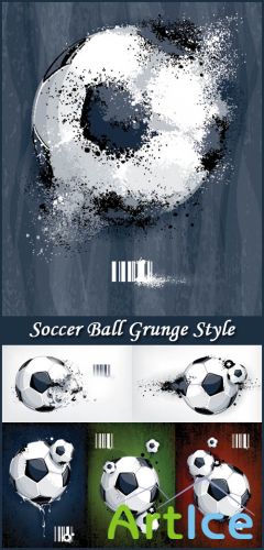 Soccer Ball Grunge Style - Stock Vectors