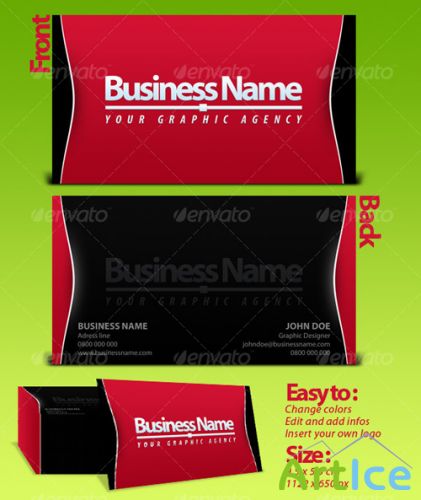 Black  Red Business Card Template - GraphicRiver