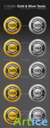 Metallic Gold and Silver Seals - GraphicRiver