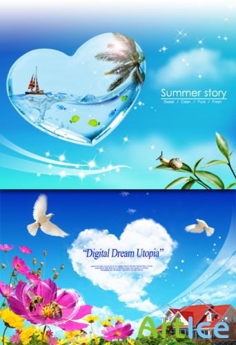 PSD Sources - Love Summer Story