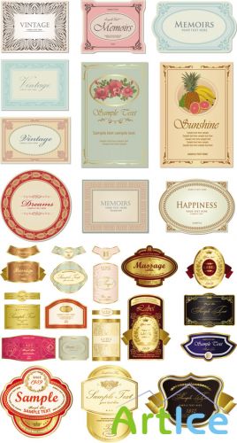 Classic Bottle Labels Vector