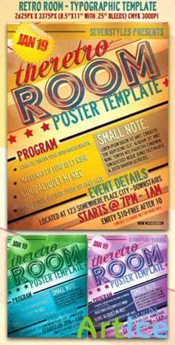 Retro Room Poster Template