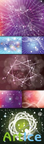 Collections Abstract Colored Vector Backgrounds With Lines, Circles, Stars And Bubbles Vol.1